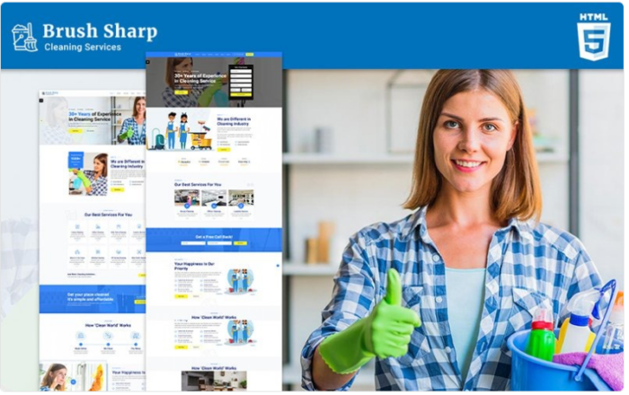 Brush Sharp | Multipurpose Responsive Cleaning Services Website Template 1.0