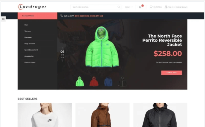 Landrager - Extreme and Outdoor Sports eCommerce Magento Theme