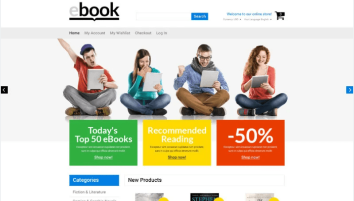 Selling E-books Magento Theme