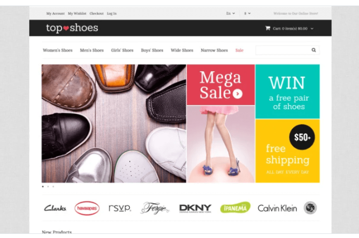 Top Shoes Shop Magento Theme