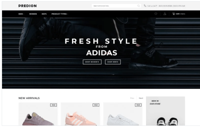 Predion - eCommerce Simple Shoe Store Magento Theme