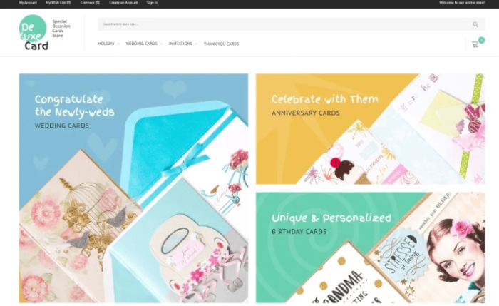 Deluxe Card - Special Occasion Cards Store Magento Theme
