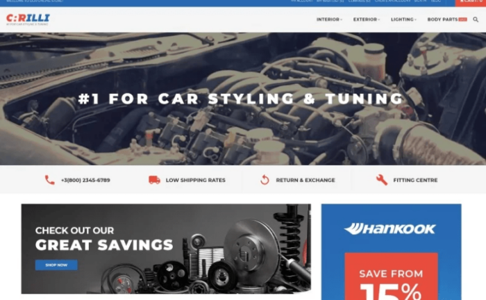 Carilli - Car Tuning Magento Theme