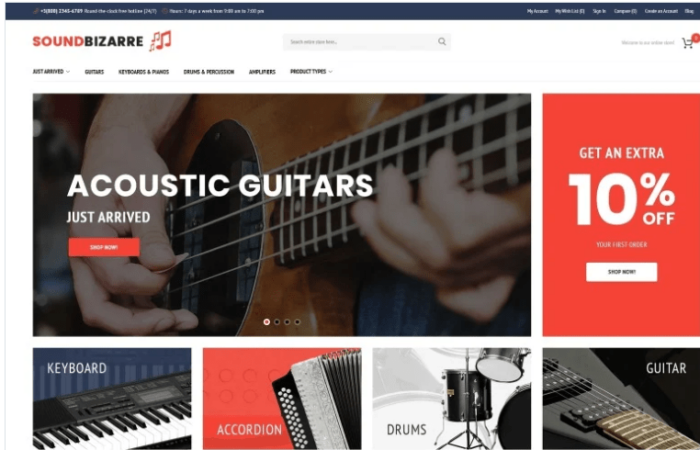 SoundBizarre - Music Store Magento Theme