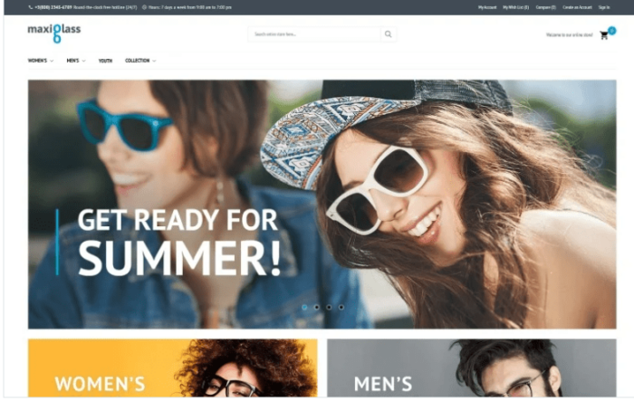 MaxiGlass - Optometric Store Magento Theme