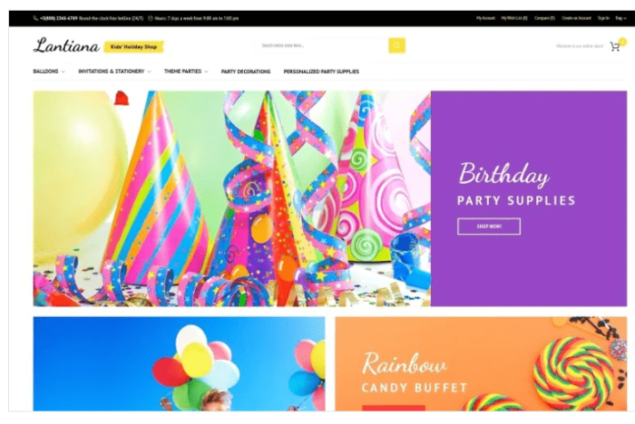 Lantiana - Party Supplies Magento Theme