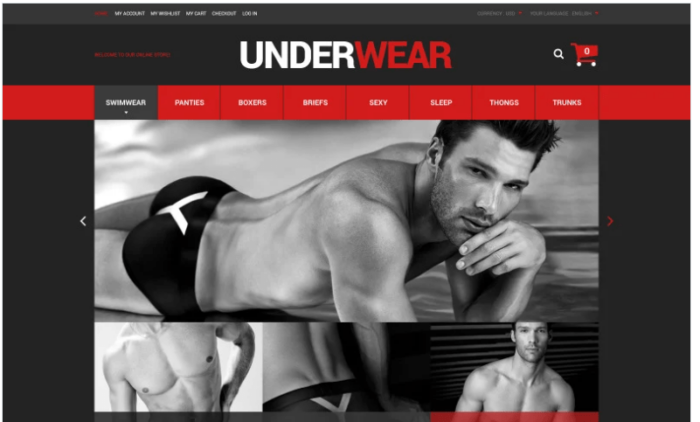 Underwear for Men Magento Theme