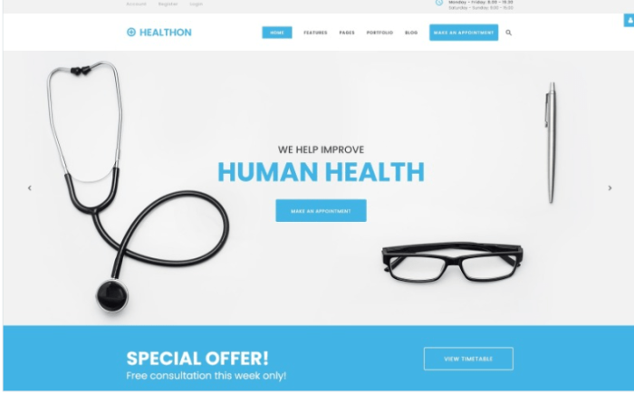 Healthon - Hospital Clean Joomla Template