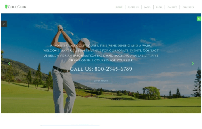 Golf Club - Golf & Sport Joomla Template