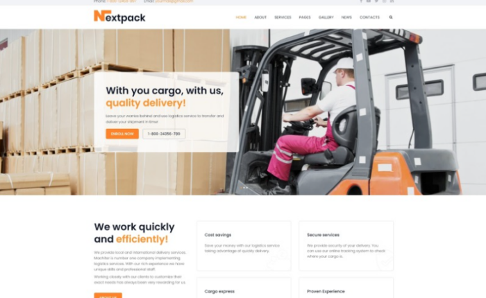 NextPack - Delivery Services Clean Joomla Template