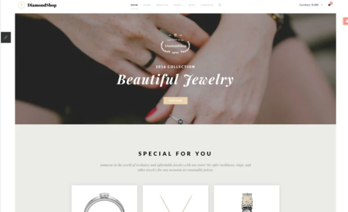 DiamondShop - Jewelry Store Joomla Template