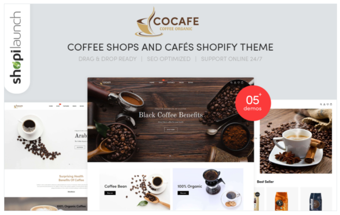 Cocafe - Coffee Shops and Cafés Responsive Shopify Theme