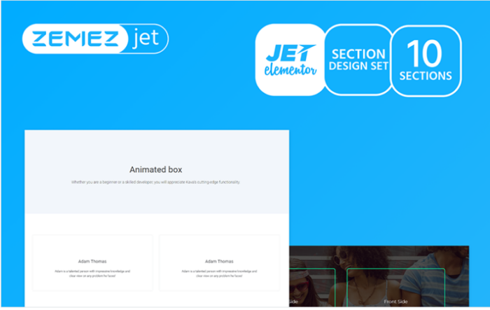 Vividy - Animated Box Jet Sections Elementor Template