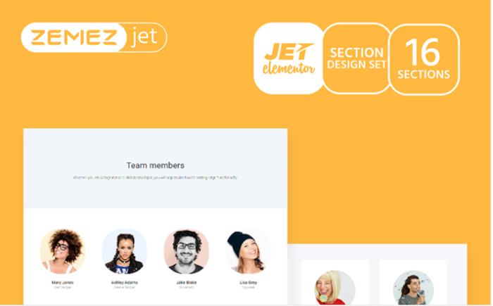 Staffer - Team Members Jet Sections Elementor Template