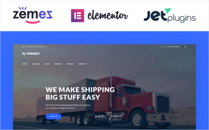 Transit - Logistics and Transportation Service WordPress Theme