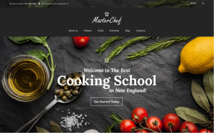 Master Chef Cooking School WordPress Theme