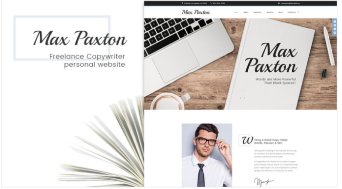MaxPaxton - Freelance Copywriter and Journalist WordPress Theme
