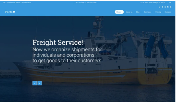 Porto - Seafaring Transportation and Logistics WordPress Theme