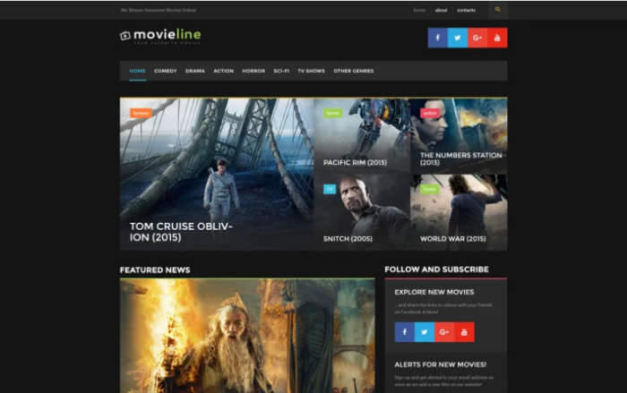 MovieLine - Online Cinema WordPress Theme
