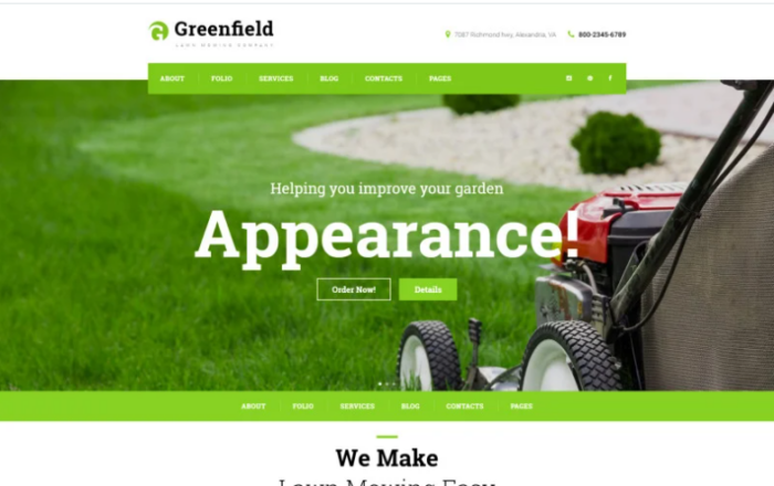 GreenField - Lawn Mowing Company Responsive WordPress Theme