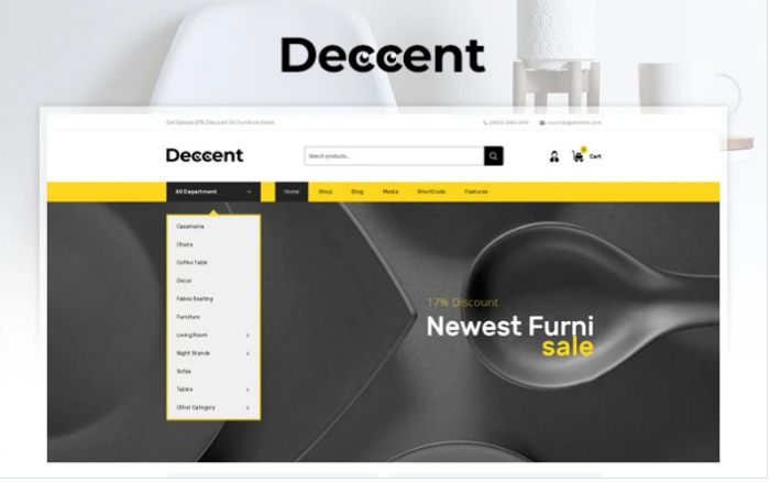 Deccent Furniture Store WooCommerce Theme