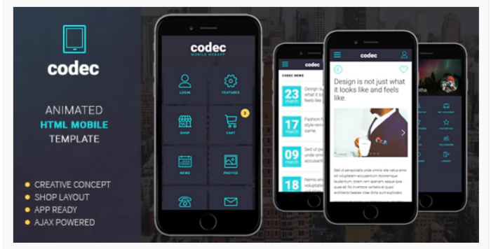 Codec - Mobile HTML Template