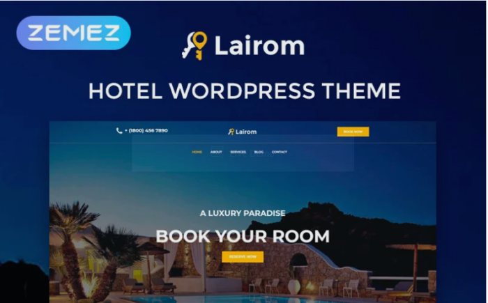 Lairom - Hotel Multipurpose Modern Elementor WordPress Theme