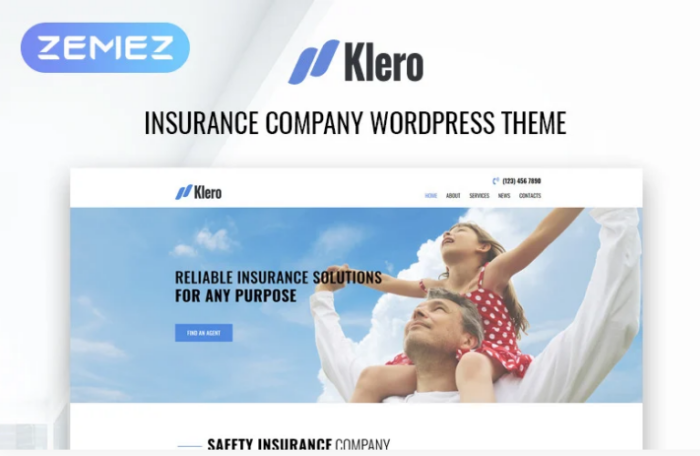 Klero - Insurance Services Multipurpose Classic Elementor WordPress Theme