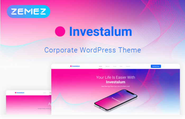 Investalum - Corporate App Elementor WordPress Theme