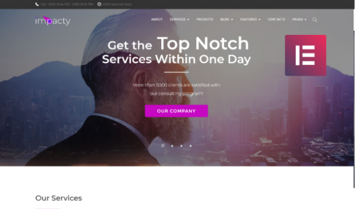 Impacty- Business Consulting Elementor WordPress Theme