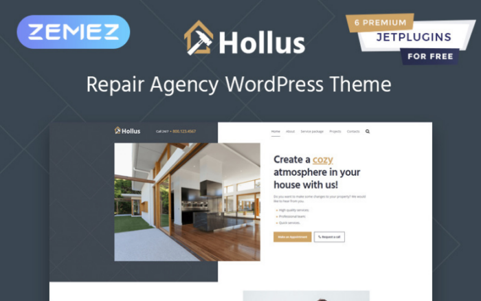 Hollus - Repair Services Multipurpose Modern Elementor WordPress Theme