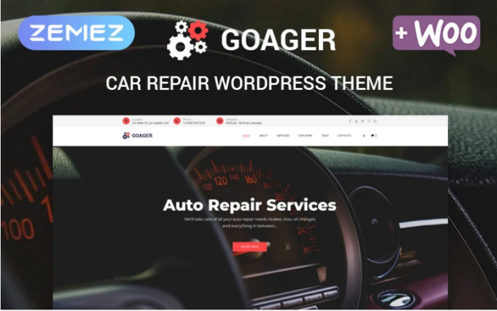 Goager - Auto Repair ECommerce Modern Elementor WordPress Theme