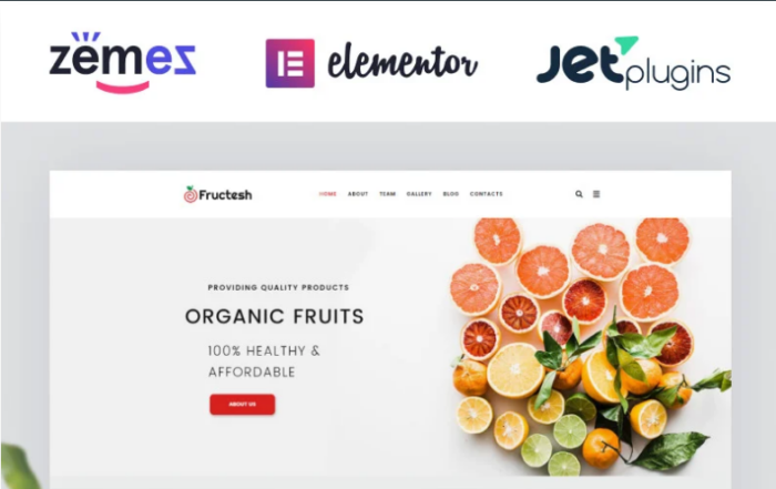 Fructesh - Organic Fruits Delivery Multipurpose Modern Elementor WordPress Theme