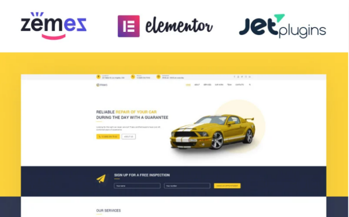 Fraks - Car Repair Multipurpose Classic Elementor WordPress Theme