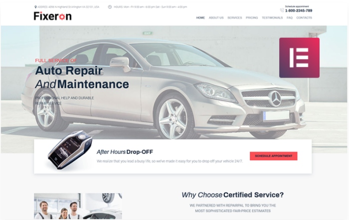 Fixeron - Car Repair Elementor WordPress Theme