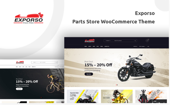 Exporso - Bike Parts Store WooCommerce Theme