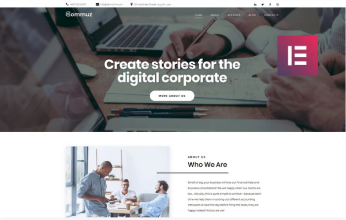 Commuz - Business Multipurpose Modern Elementor WordPress Theme