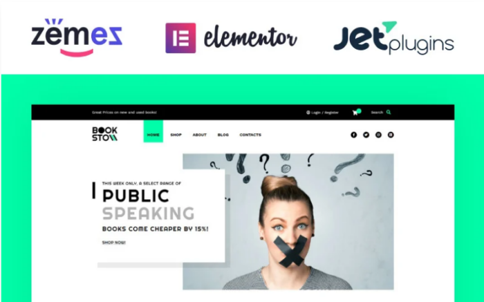 BookSto - Bookstore ECommerce Modern Elementor WooCommerce Theme