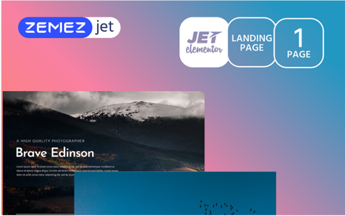 Shotte - Splash Photographer Jet Elementor Template