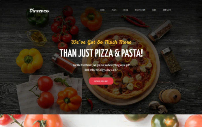 Vincenzo - Delicious Pizza Restaurant Responsive WordPress Theme