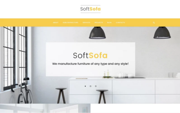 Soft Sofa - Furniture & Manufacturing Company WordPress Theme