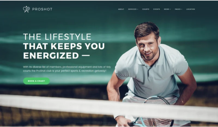 ProShot - Tennis Club Responsive WordPress Theme