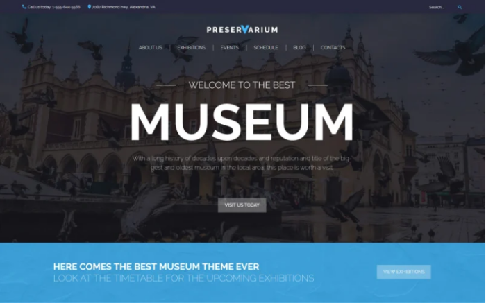 Preservarium - Museum Responsive WordPress Theme