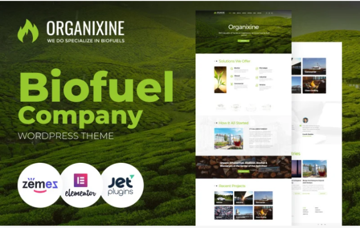 Organixine - Biofuel Company WordPress Theme
