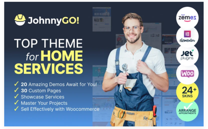 JohnnyGo - Multipurpose Home Services WordPress Theme