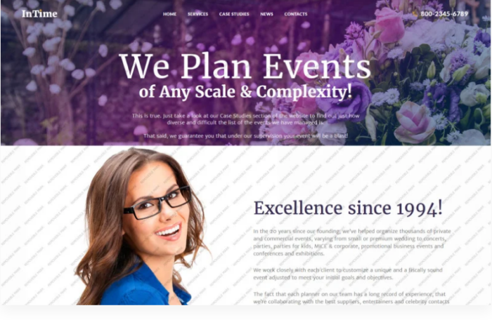 InTime - Events Management Company WordPress Theme