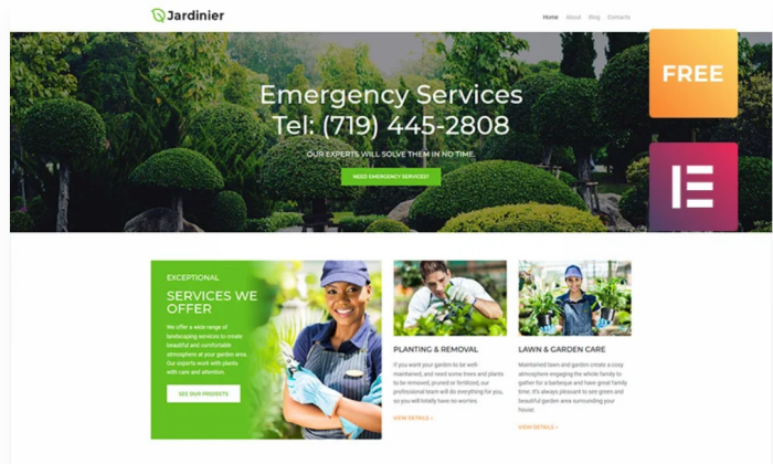 Jardinier lite - Landscaping Services WordPress Theme