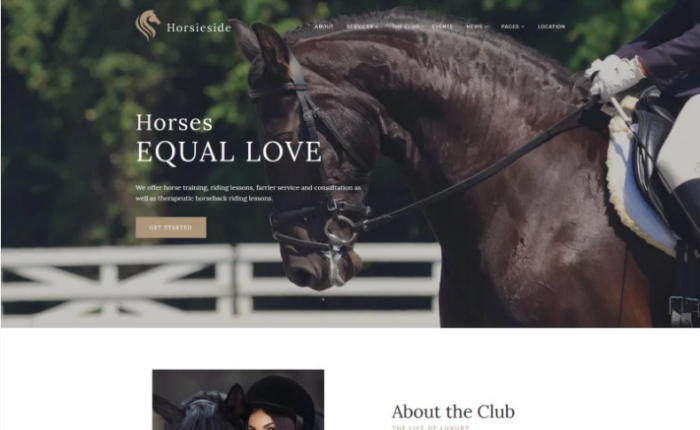 Horsieside - Equestrian Center Responsive WordPress Theme