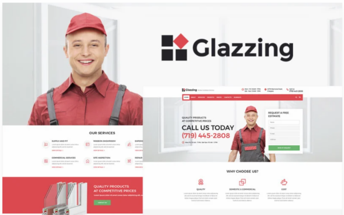 Glazzing - Window Installation Services WordPress Theme