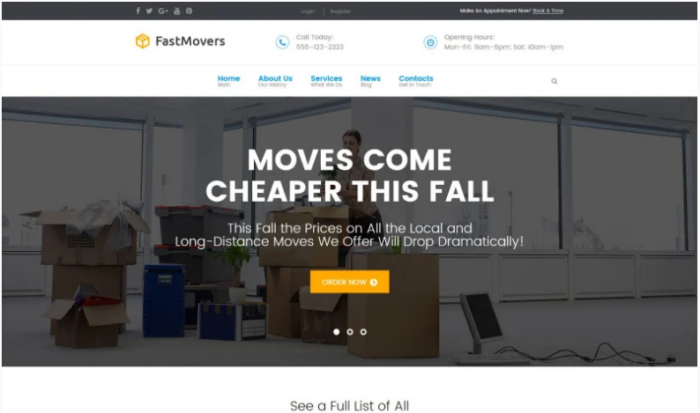 Fast Moving - Transportation & Moving Services WordPress Theme